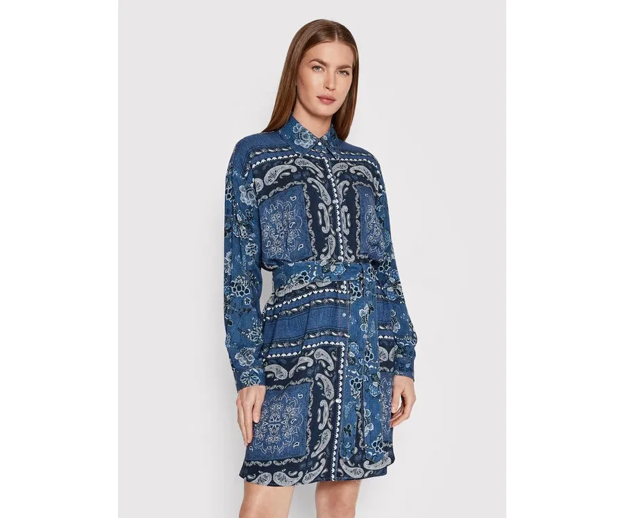 obrazek 1 Liu Jo Sukienka koszulowa UA2189 D4714 Niebieski Relaxed Fit