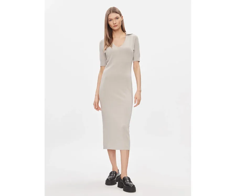 obrazek 1 Calvin Klein Sukienka dzianinowa K20K206519 Beżowy Regular Fit