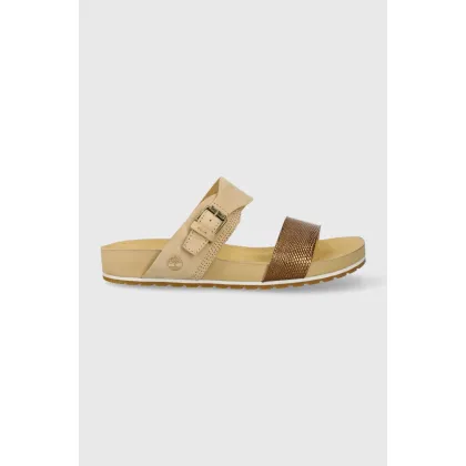 Zdjęcie Timberland klapki skórzane Malibu Waves 2 męskie kolor beżowy