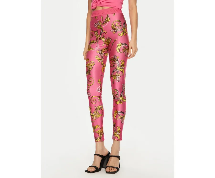 obrazek 1 Versace Jeans Couture Legginsy 78HAC101 Różowy Slim Fit