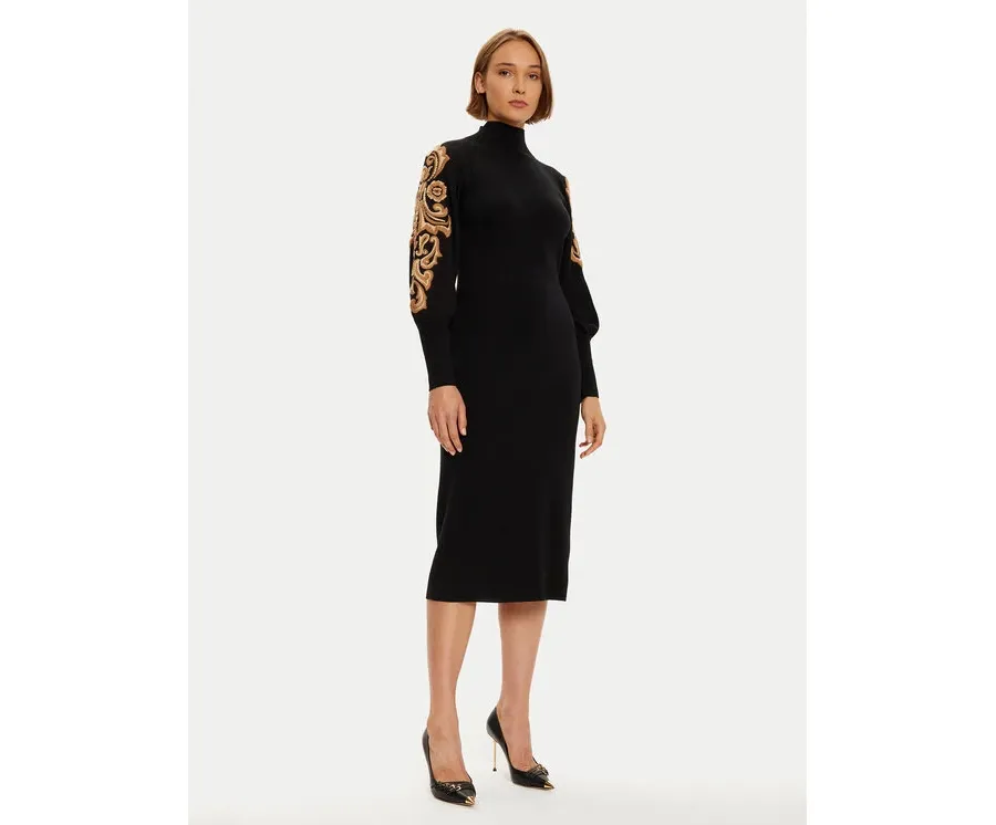 obrazek 1 Luisa Spagnoli Sukienka dzianinowa Maioliche 58400 Czarny Loose Fit