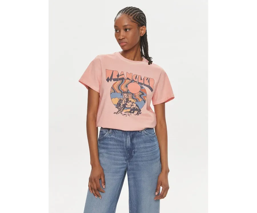 obrazek 1 Wrangler T-Shirt 112350279 Koralowy Regular Fit