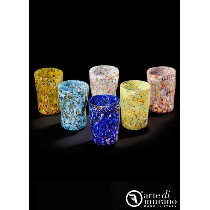 Zdjęcie Gustowny ręcznie wykonany komplet 6 szklanek ze szkła Murano