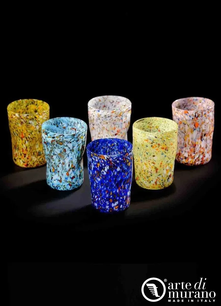 obrazek 1 Gustowny ręcznie wykonany komplet 6 szklanek ze szkła Murano