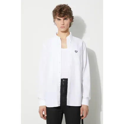 Zdjęcie Fred Perry koszula bawełniana męska kolor biały regular z kołnierzykiem button-down M5684.100