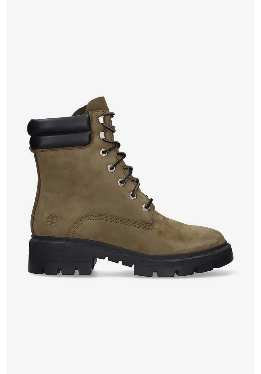 obrazek 1 Timberland botki zamszowe Cortina Walley damskie kolor brązowy na płaskim obcasie A5T8R-GREEN
