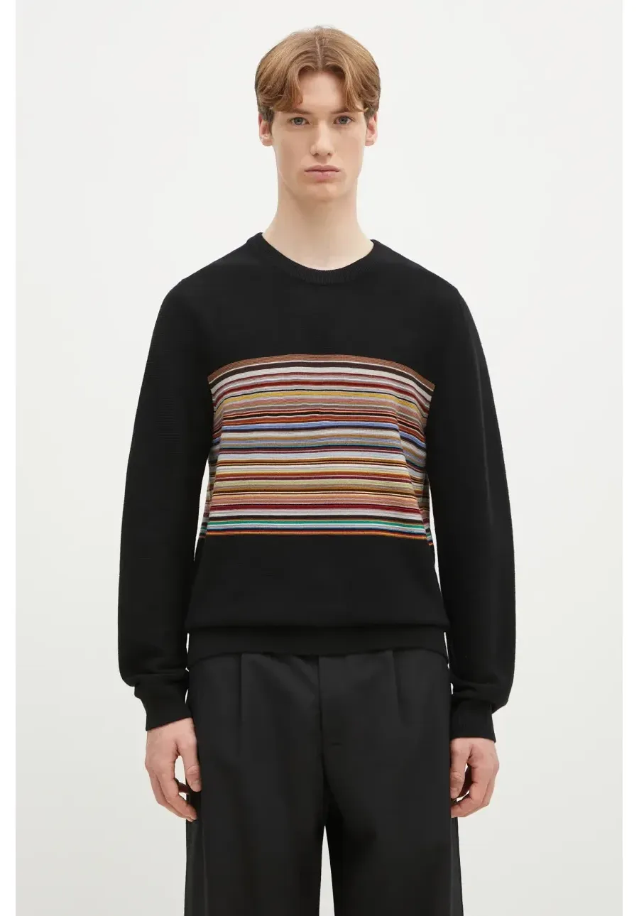 obrazek 1 Paul Smith sweter wełniany męski kolor czarny lekki M1R-253Z-P02589