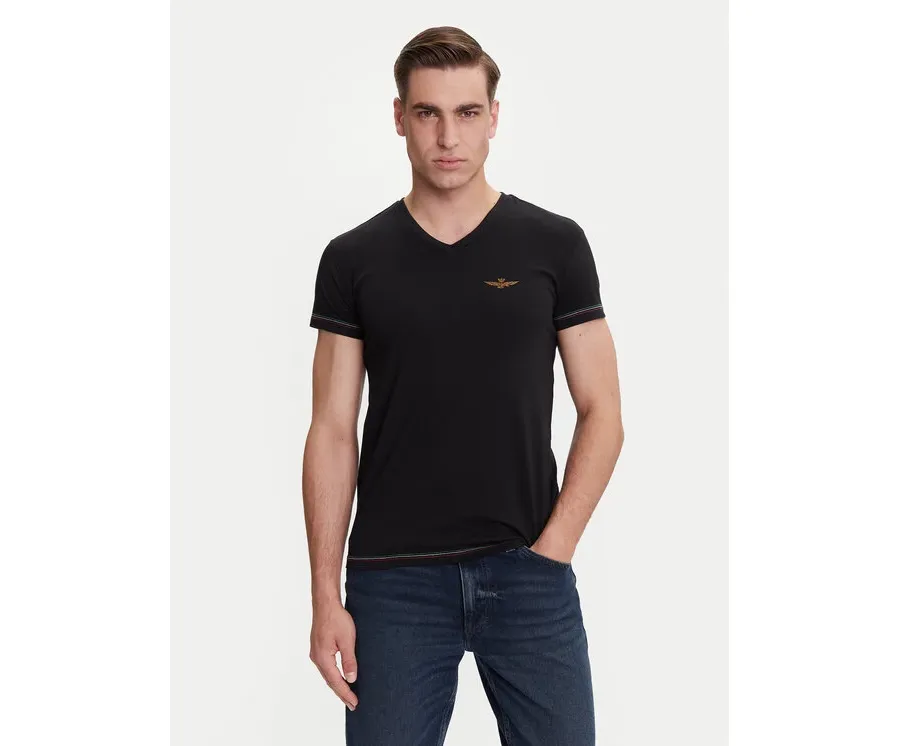 obrazek 1 Aeronautica Militare T-Shirt AM1UTI004 Czarny Regular Fit