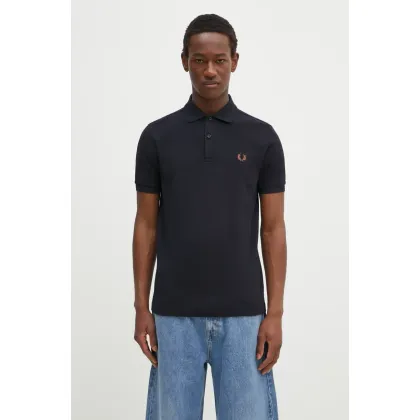 Zdjęcie Fred Perry polo bawełniane męski kolor granatowy gładki M6000.Y31