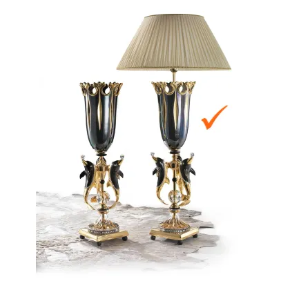 Zdjęcie Dekoracyjna czarna lampa z ceramiki