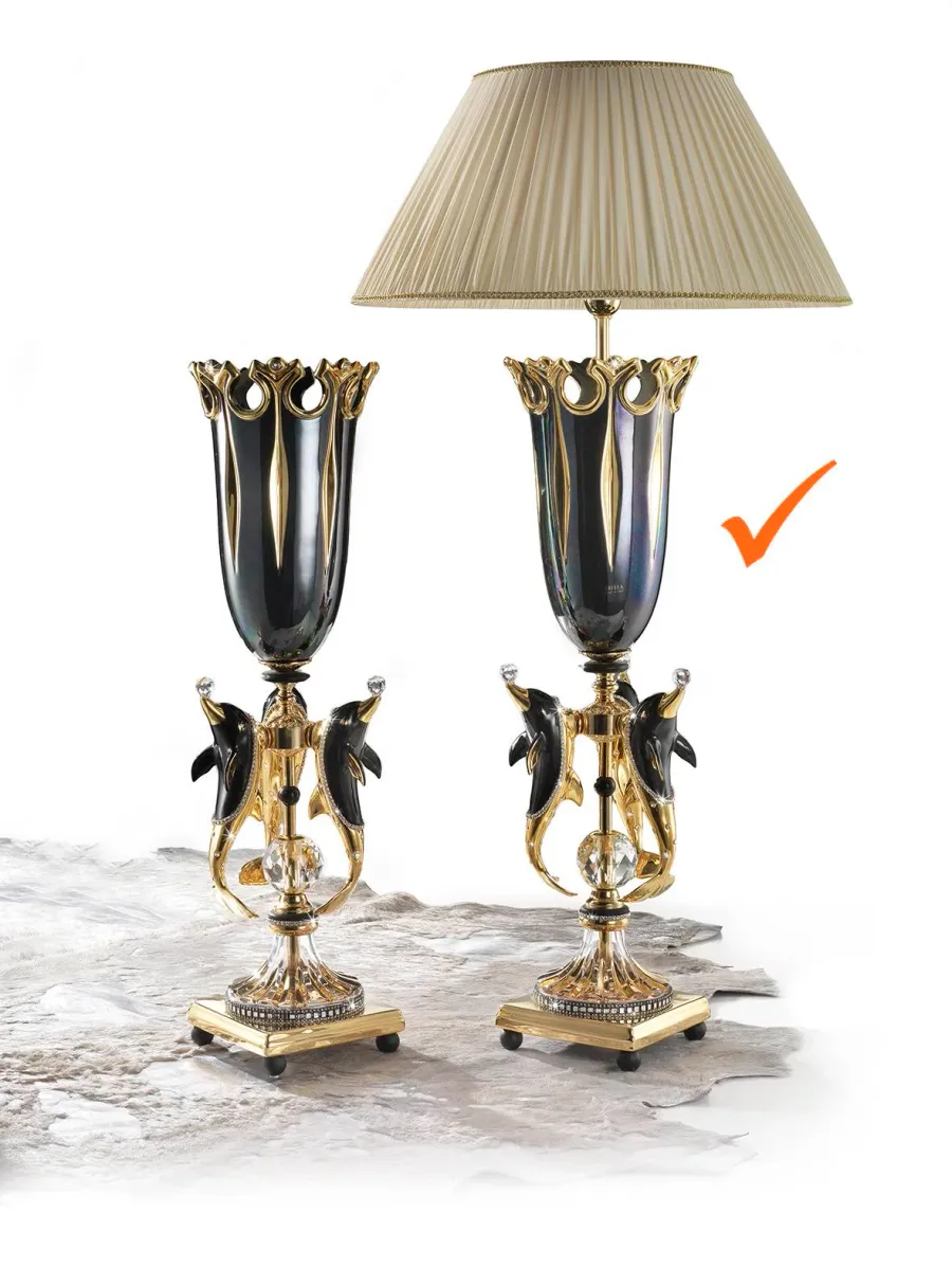 picture 1 Decorative black ceramic lamp