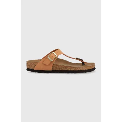 Zdjęcie Birkenstock japonki GIZEH BS 1025049 damskie kolor brązowy na płaskim obcasie