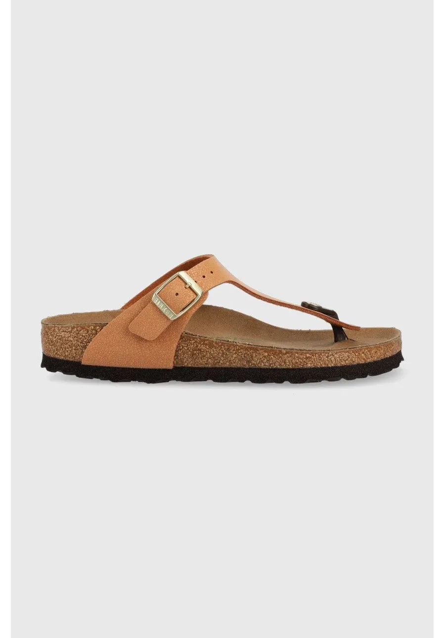 obrazek 1 Birkenstock japonki GIZEH BS 1025049 damskie kolor brązowy na płaskim obcasie