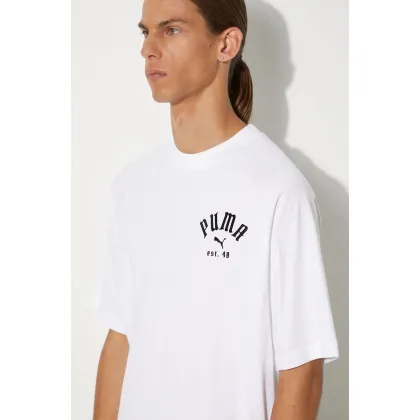 Zdjęcie Puma t-shirt Classics Play Paris męski kolor biały gładki 626767