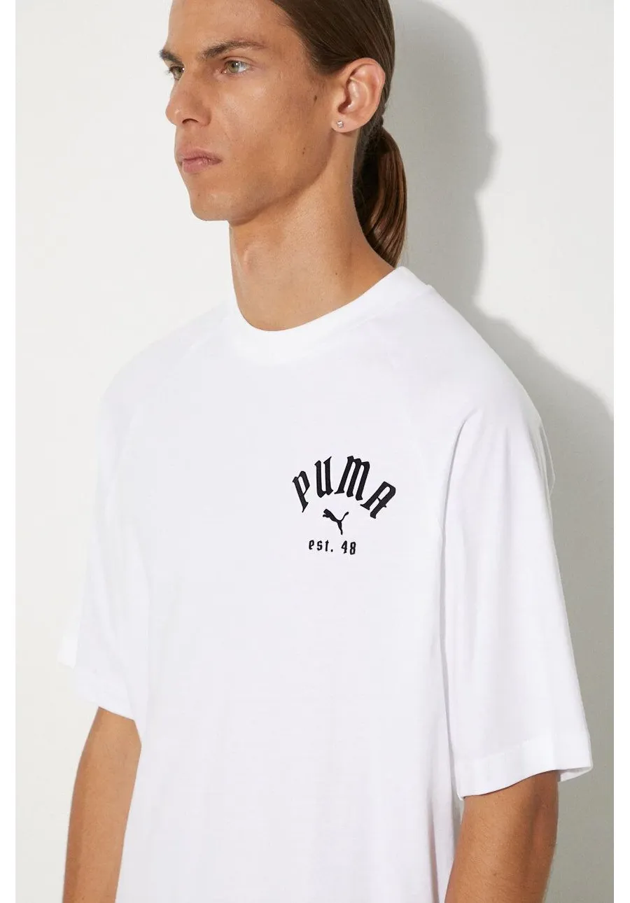 obrazek 1 Puma t-shirt Classics Play Paris męski kolor biały gładki 626767