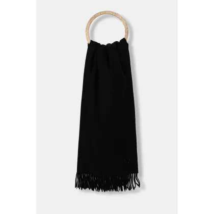 Zdjęcie A.P.C. szalik wełniany Echarpe Alix kolor czarny gładki WOAFE.M15170-BLACK