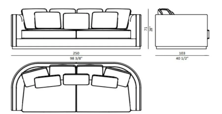 obrazek 5 Ekskluzywna sofa Grant do salonu - 250x103x71 cm