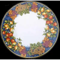Picture A unique garden table top made of volcanic lava with a fruit motif - Ceramiche Valchida