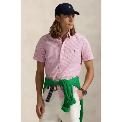 Zdjęcie Polo Ralph Lauren koszula bawełniana Sport Shirt męska kolor różowy regular z kołnierzykiem button-down 710906574