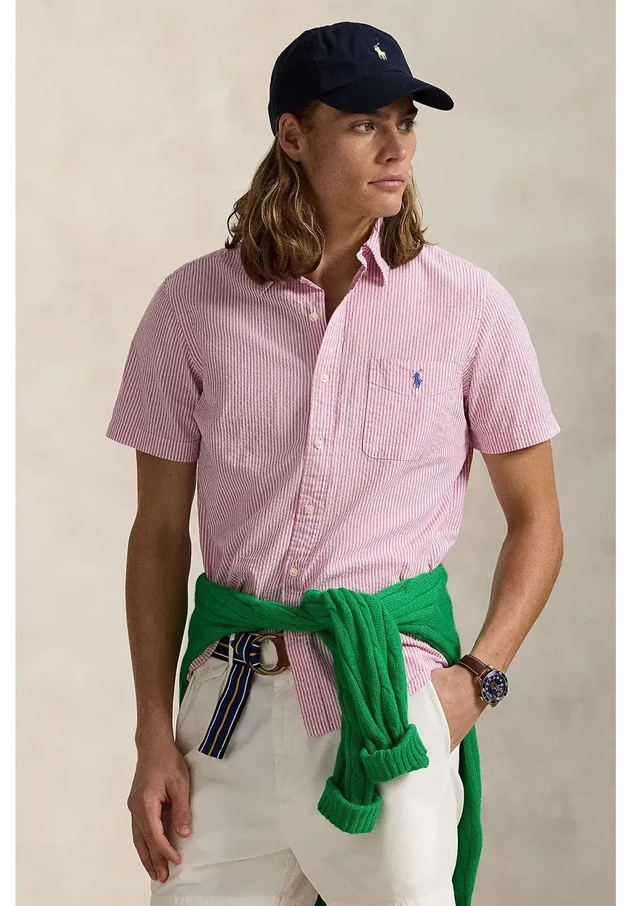 obrazek 1 Polo Ralph Lauren koszula bawełniana Sport Shirt męska kolor różowy regular z kołnierzykiem button-down 710906574