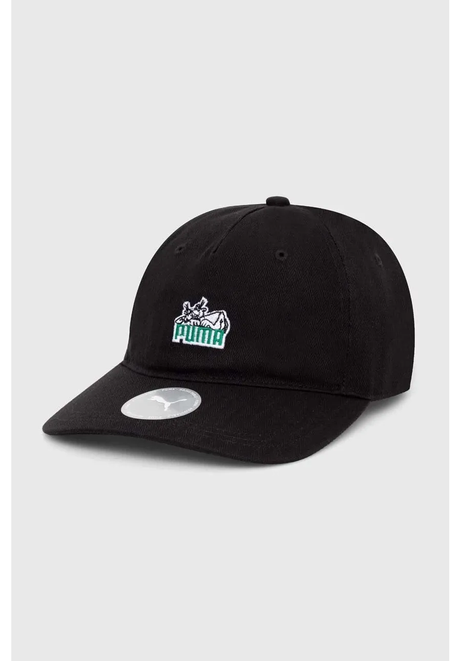 obrazek 1 Puma czapka z daszkiem bawełniana Skate Relaxed Low Curve kolor czarny z aplikacją 025131