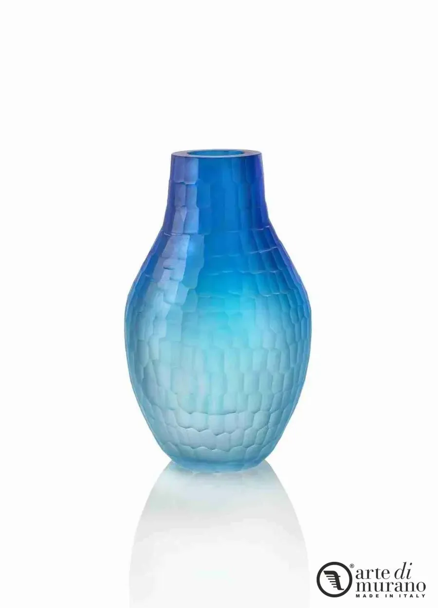 obrazek 1 Modernistyczny cieniowany kuty wazon ze szkła Murano