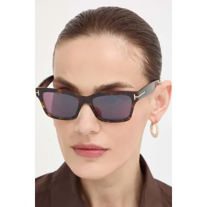 Zdjęcie Tom Ford okulary przeciwsłoneczne damskie kolor brązowy FT1085_5452U