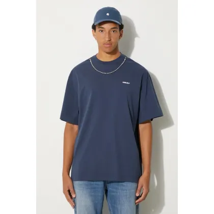 Zdjęcie AMBUSH t-shirt bawełniany Ballchain męski kolor niebieski z aplikacją BMAA001F24JER0014501