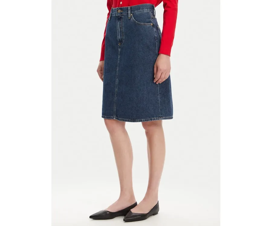 obrazek 1 Tommy Hilfiger Spódnica jeansowa WW0WW45666 Granatowy Straight Fit