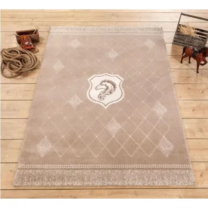 Zdjęcie Elegancki dywan z motywem głowy konia w środku do pokoju młodzieżowego - Cilek