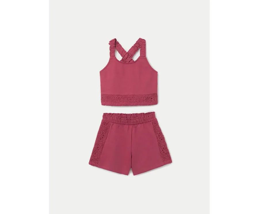 obrazek 1 Mayoral Komplet top i spodenki 6275 Różowy Regular Fit