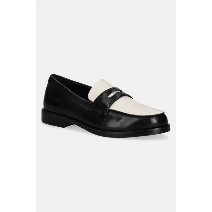Zdjęcie Clarks Originals półbuty skórzane Straven Edge damskie kolor czarny na płaskim obcasie 26181270