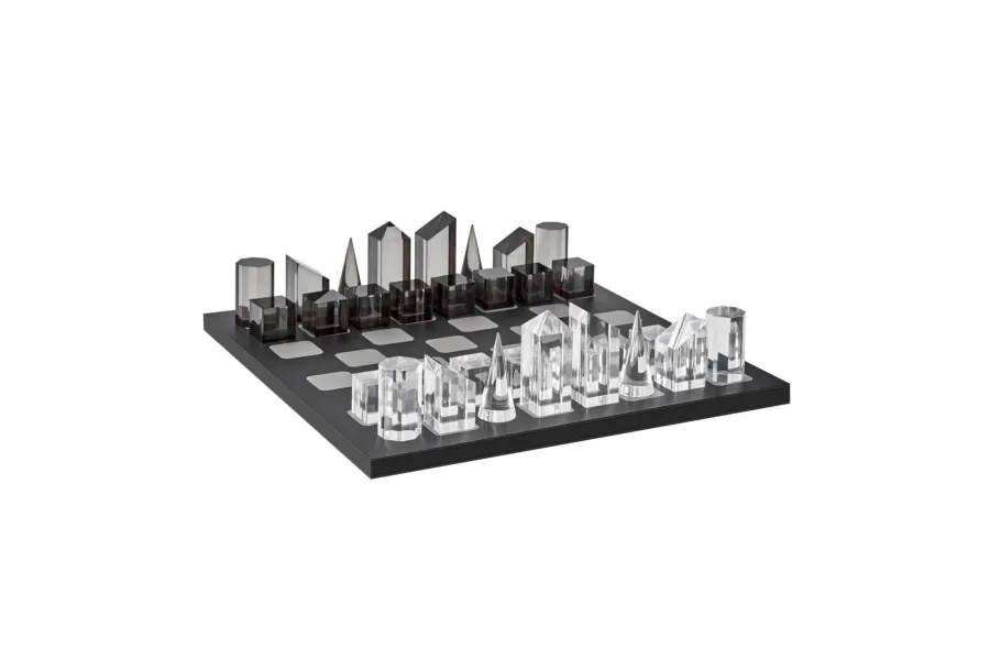 obrazek 1 Stylowy zestaw szachowy z figurami ze szkła akrylowego