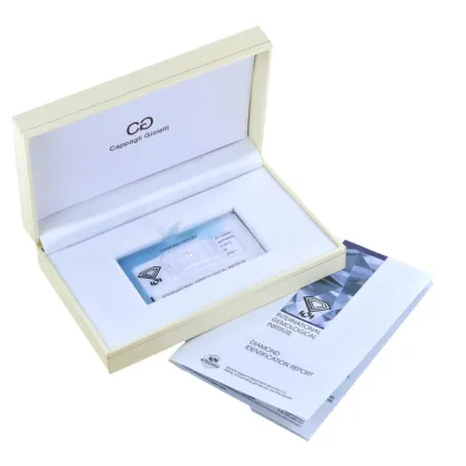 Picture Diamond in a blister weighing 0.11 carats, color G, VVS1 clarity, IGI certificate