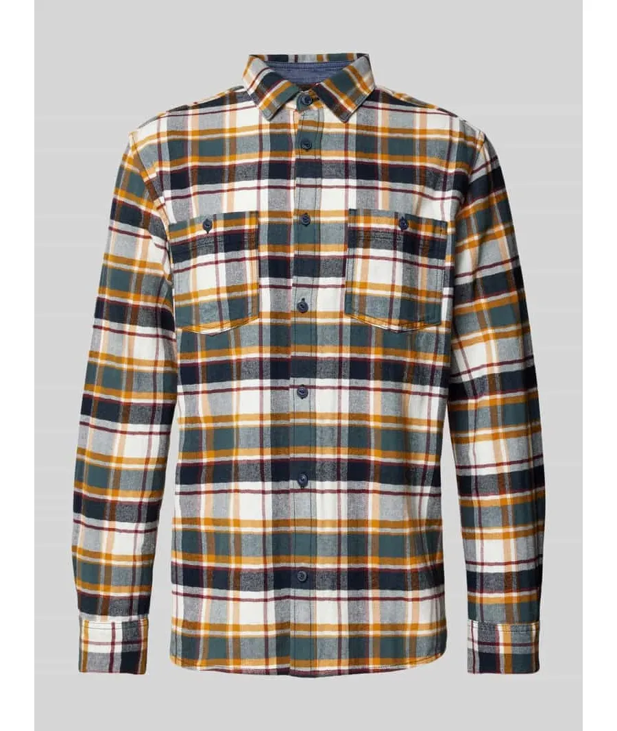 obrazek 1 Koszula flanelowa o kroju regular fit z czystej bawełny ze wzorem w kratkę