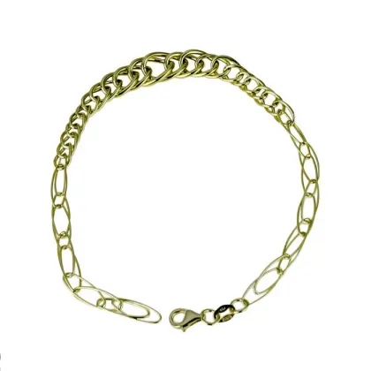Zdjęcie Elegancka bransoletka łańcuszkowa stopniowana z okrągłymi i owalnymi błyszczącymi ogniwami o maksymalnej szerokości 10 mm.