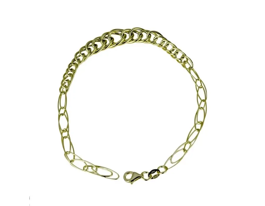 obrazek 1 Elegancka bransoletka łańcuszkowa stopniowana z okrągłymi i owalnymi błyszczącymi ogniwami o maksymalnej szerokości 10 mm.