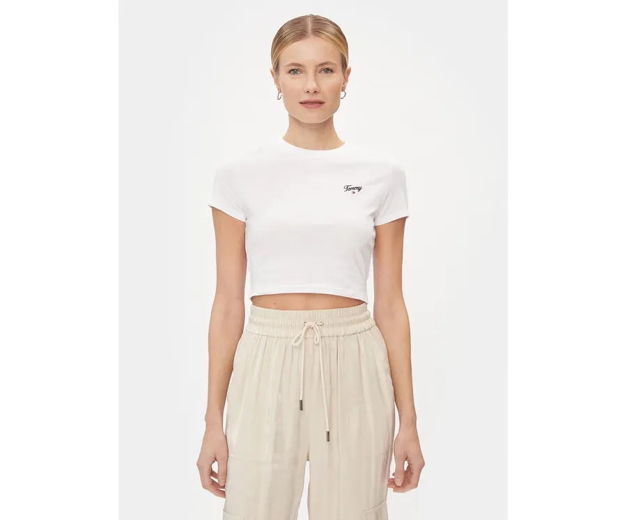 obrazek 1 Tommy Jeans T-Shirt Script DW0DW17366 Biały Slim Fit