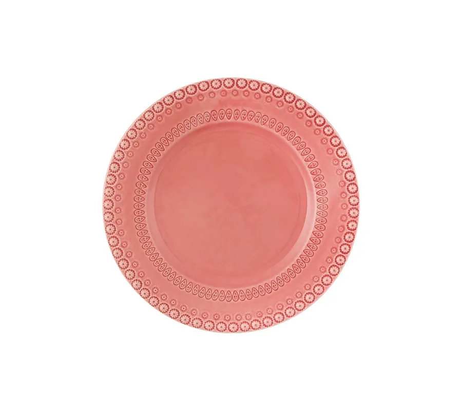 obrazek 1 Ceramiczny talerz obiadowy w kolorze różowym - Bordallo Pinheiro
