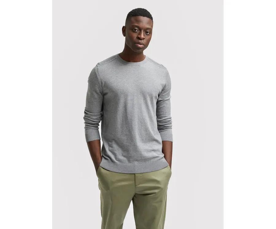 obrazek 1 Selected Homme Sweter Berg 16074682 Szary Regular Fit