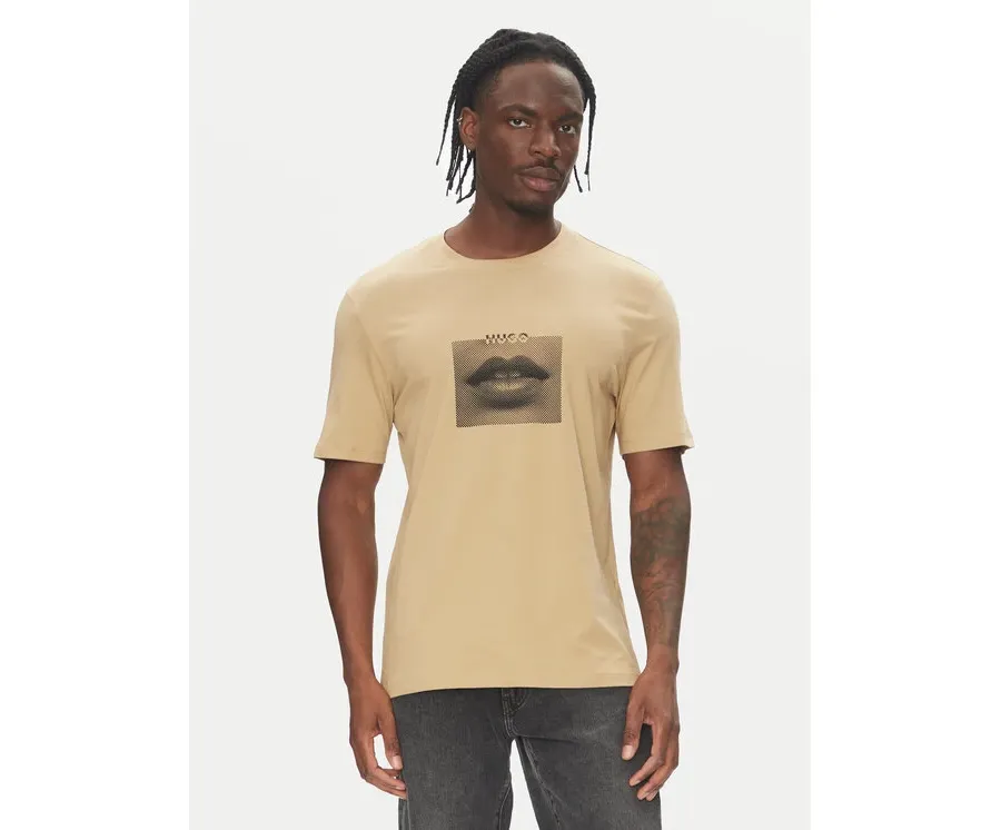 obrazek 1 HUGO T-Shirt Deterni 50544496 Beżowy Regular Fit