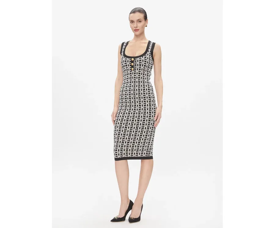 obrazek 1 Elisabetta Franchi Sukienka dzianinowa AM-55Z-41E2-V460 Czarny Slim Fit