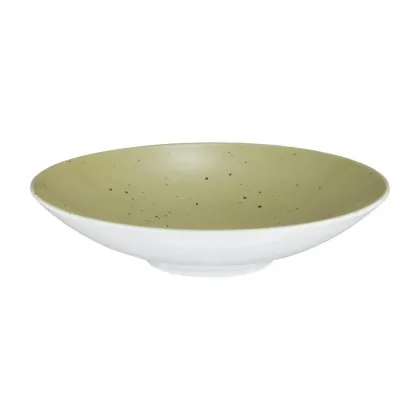 Zdjęcie Średnia okrągła porcelanowa miska 23 cm w pięknym kolorze oliwki - Seltmann Weiden