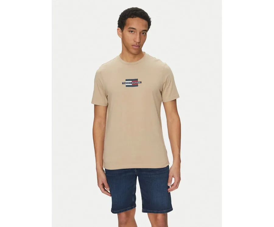 obrazek 1 Tommy Hilfiger T-Shirt Flag Box MW0MW38636 Beżowy Regular Fit