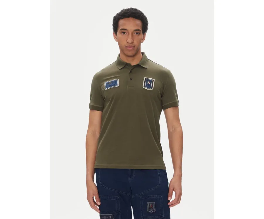 obrazek 1 Aeronautica Militare Polo 251PO1851P344 Khaki Regular Fit