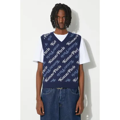 Zdjęcie Kenzo kamizelka z domieszką wełny by Verdy Vest kolor granatowy FE55PU4583CB.77