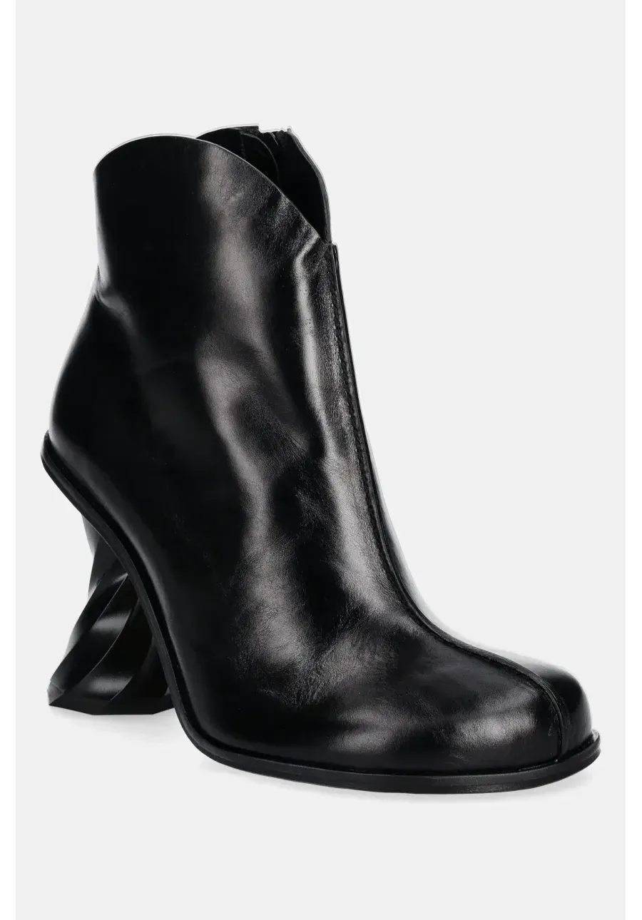obrazek 1 JW Anderson botki skórzane Twist Heel damskie kolor czarny na słupku ANW43211A