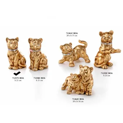 Picture Italian, golden, sitting panther 21 cm - Valle d'oro Patchi