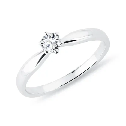 Zdjęcie Pierścionek zaręczynowy z białego złota z diamentem Solitaire KLENOTA