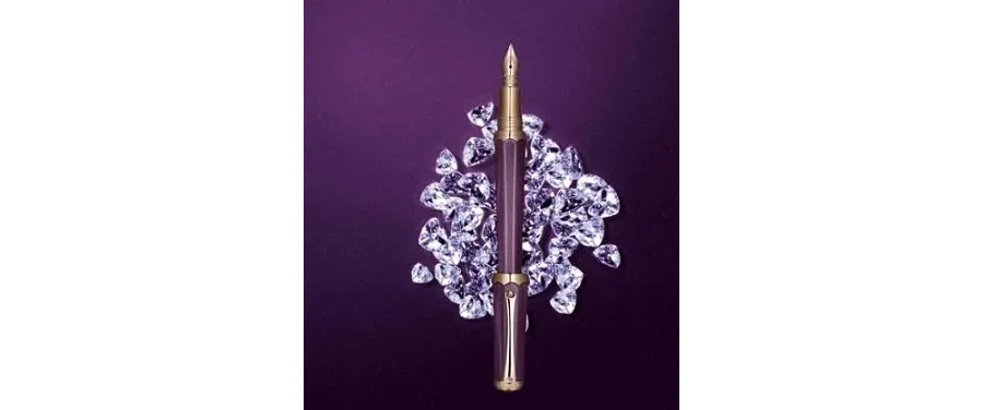 obrazek 1 Piccola Gemma Purple Resin Gold and Sapphire Pióro Wieczne